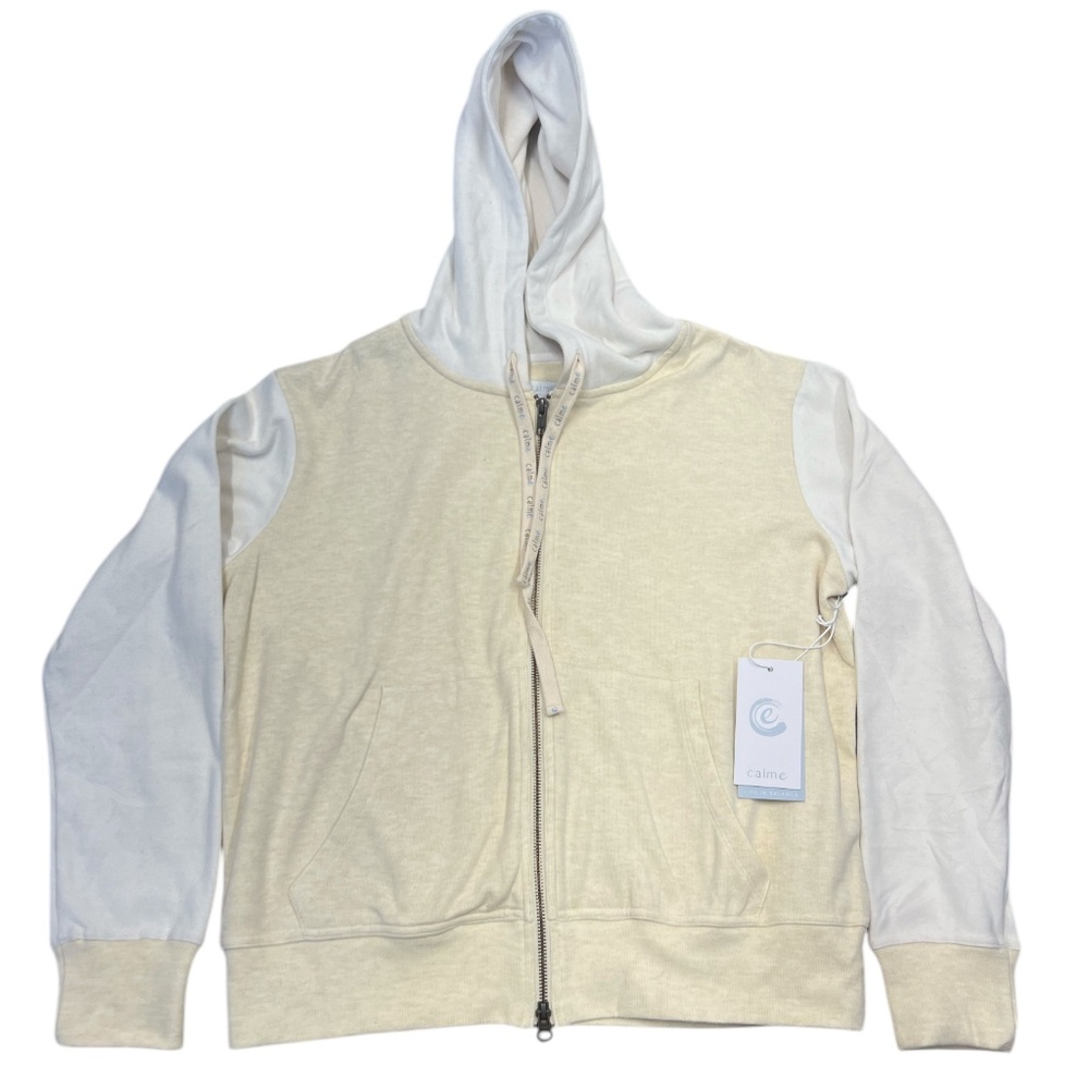 Johnny‎ Was Calme Cozy Zip Up Hoodie Sweatshirt Athleisure Comfy Lounge Yellow L